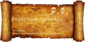 Polácsik Vitold névjegykártya